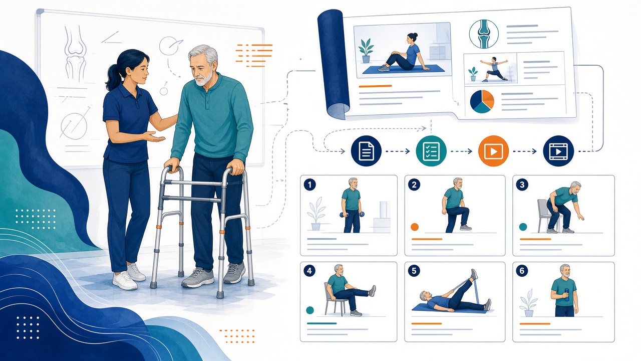 A rehabilitation protocol transforming into clear exercise and mobility video steps