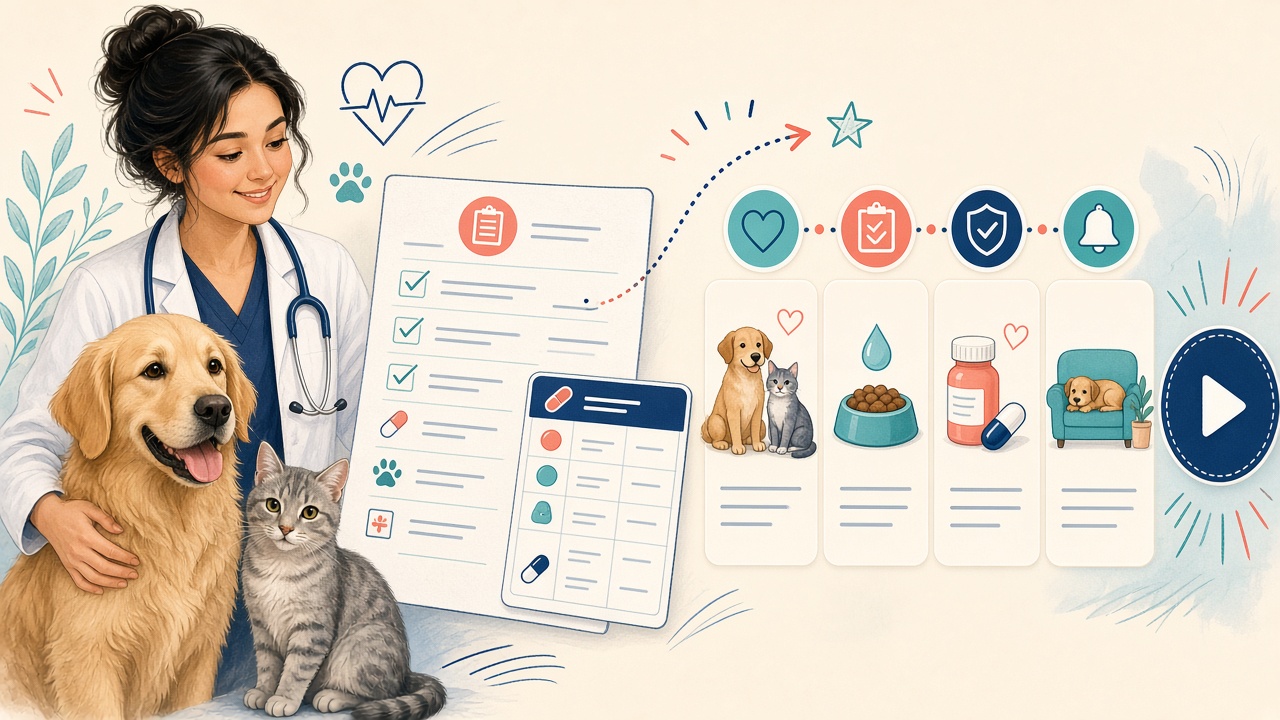 Veterinary discharge papers becoming replayable pet-owner explainer videos