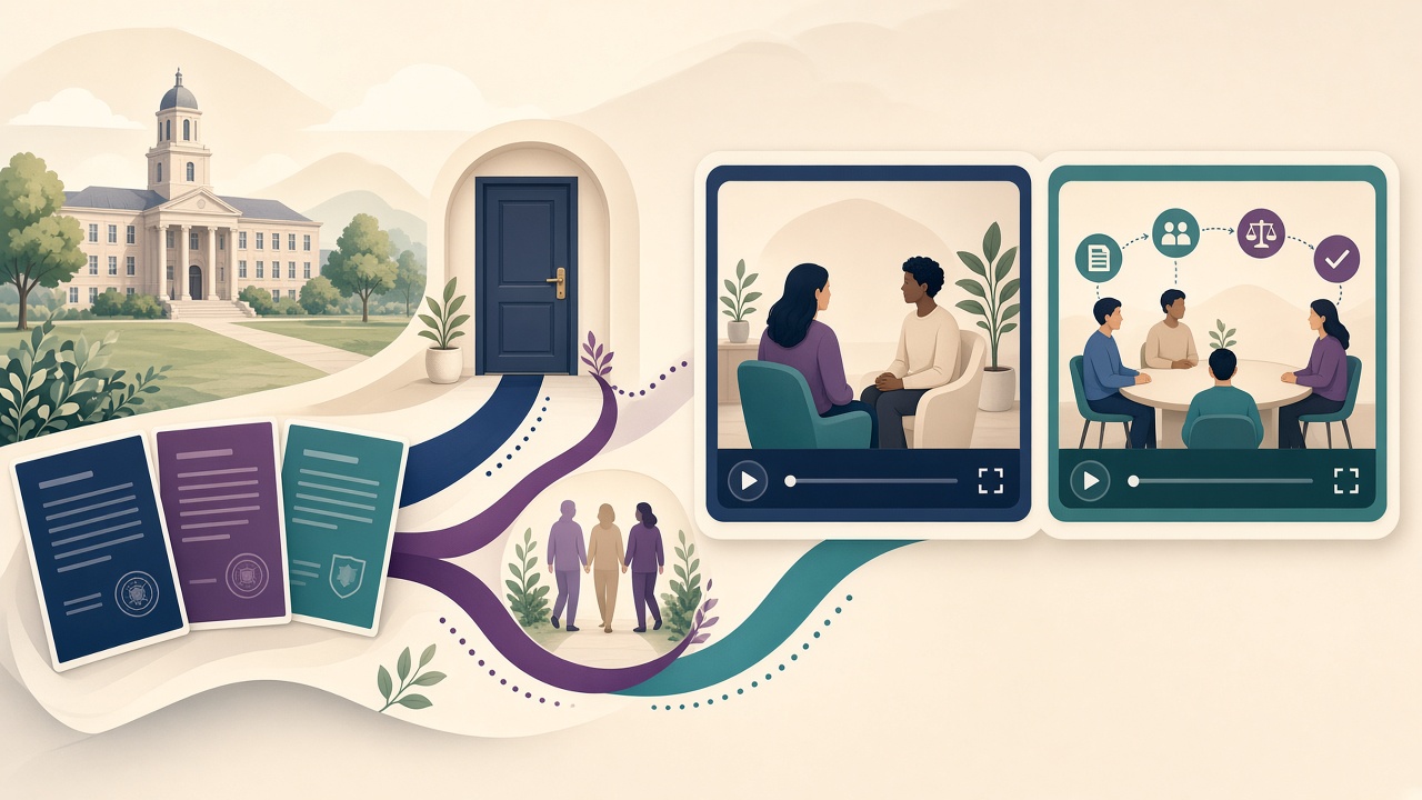 Campus reporting options and student conduct documents becoming neutral process videos