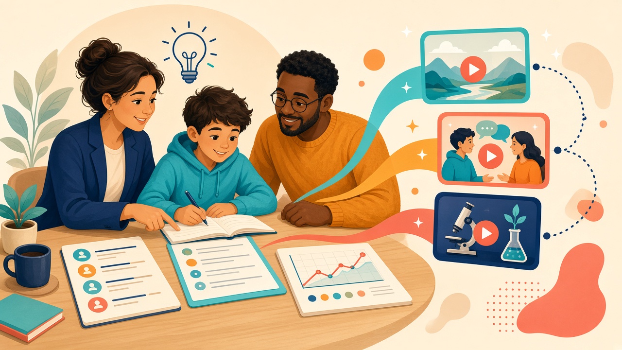 A tutoring agreement and progress report becoming family-friendly education videos