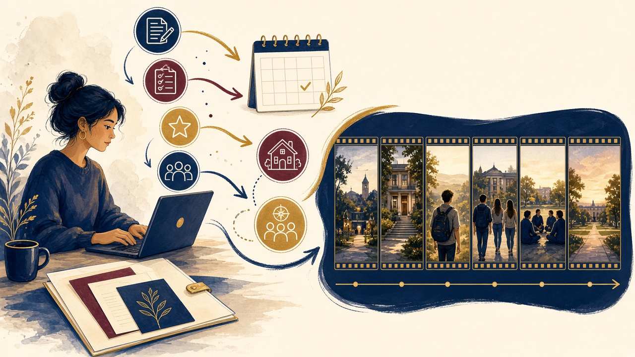 Application status and admitted-student timeline documents becoming university videos
